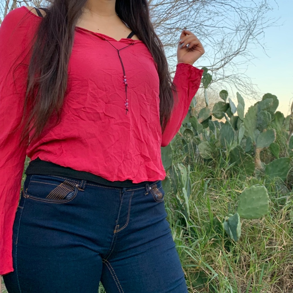 🐞Red sheer express top🐞